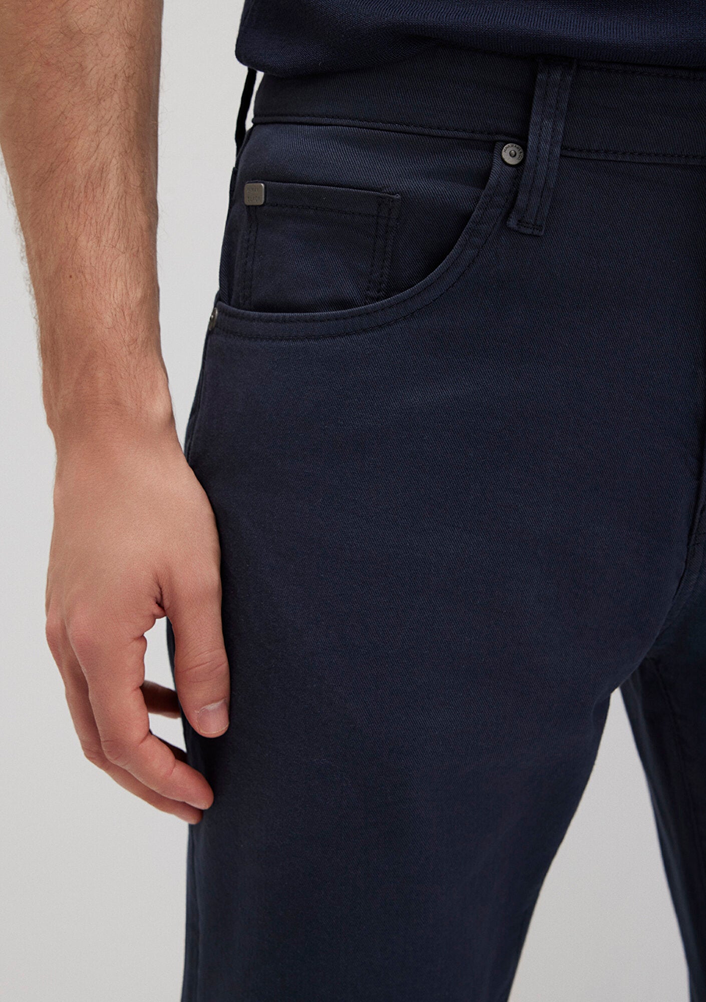 Milan Parisian Night Mavi Black Gabardine Pants