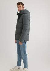 Hooded Green Puffer Jacket