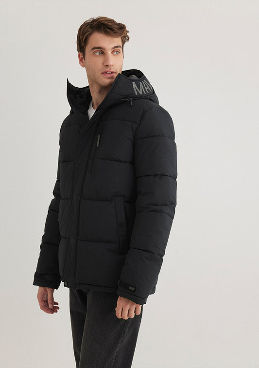 Hooded Black Puffer Jacket