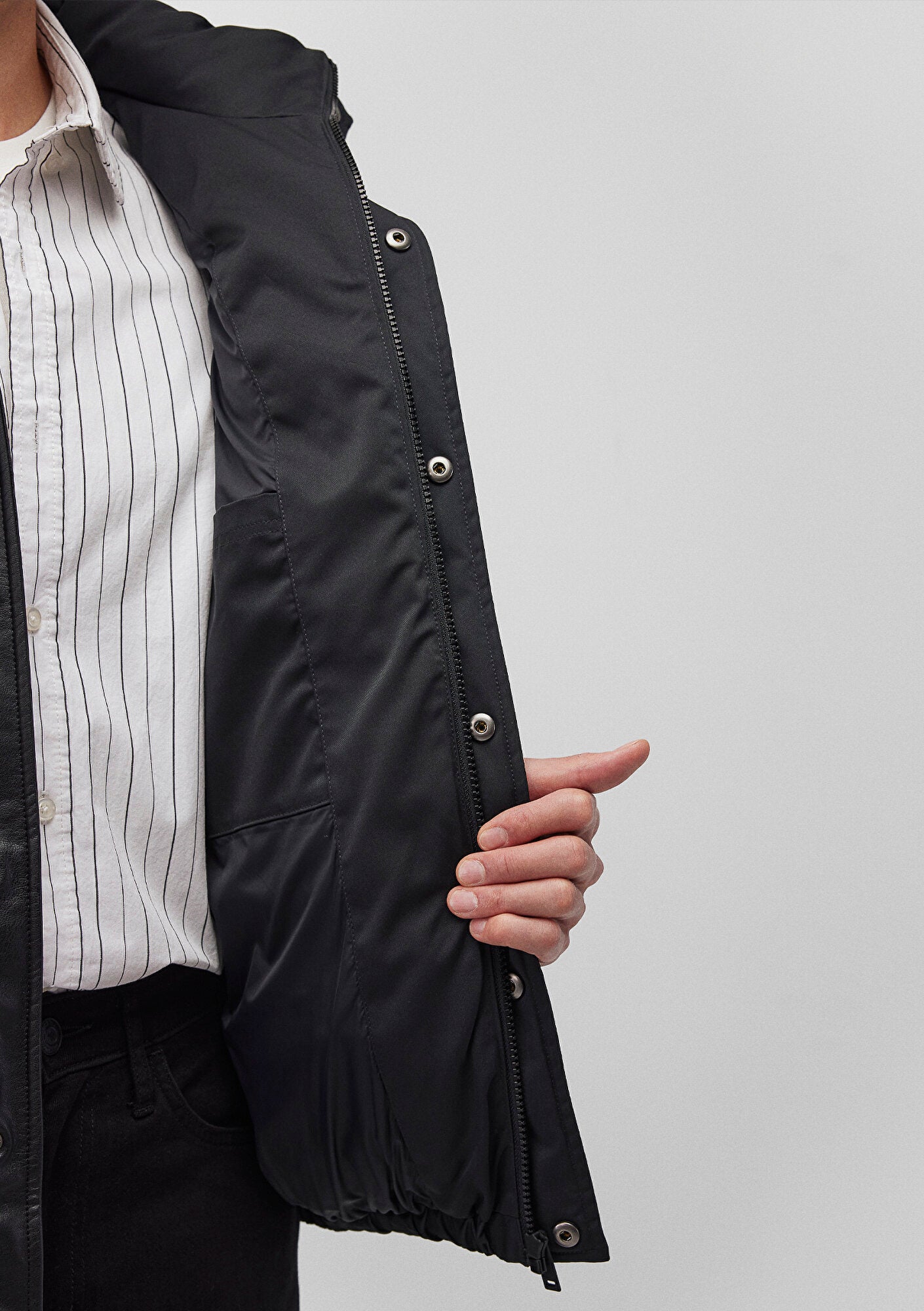 High Collar Black Jacket