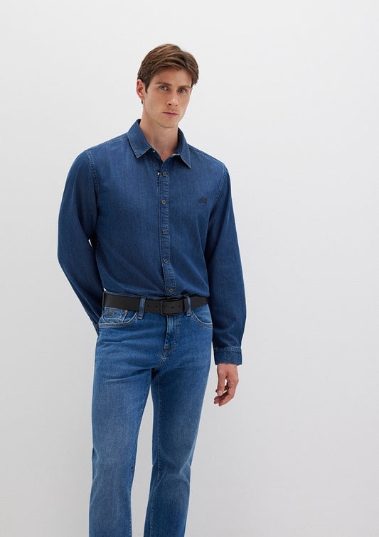 Roy Dark Indigo Lux Black Jean Shirt