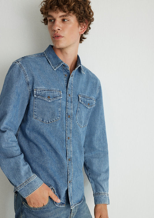 Ted Mid Blue Denim Jean Shirt