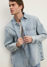 Dillon Faded Blue Denim Jean Shirt