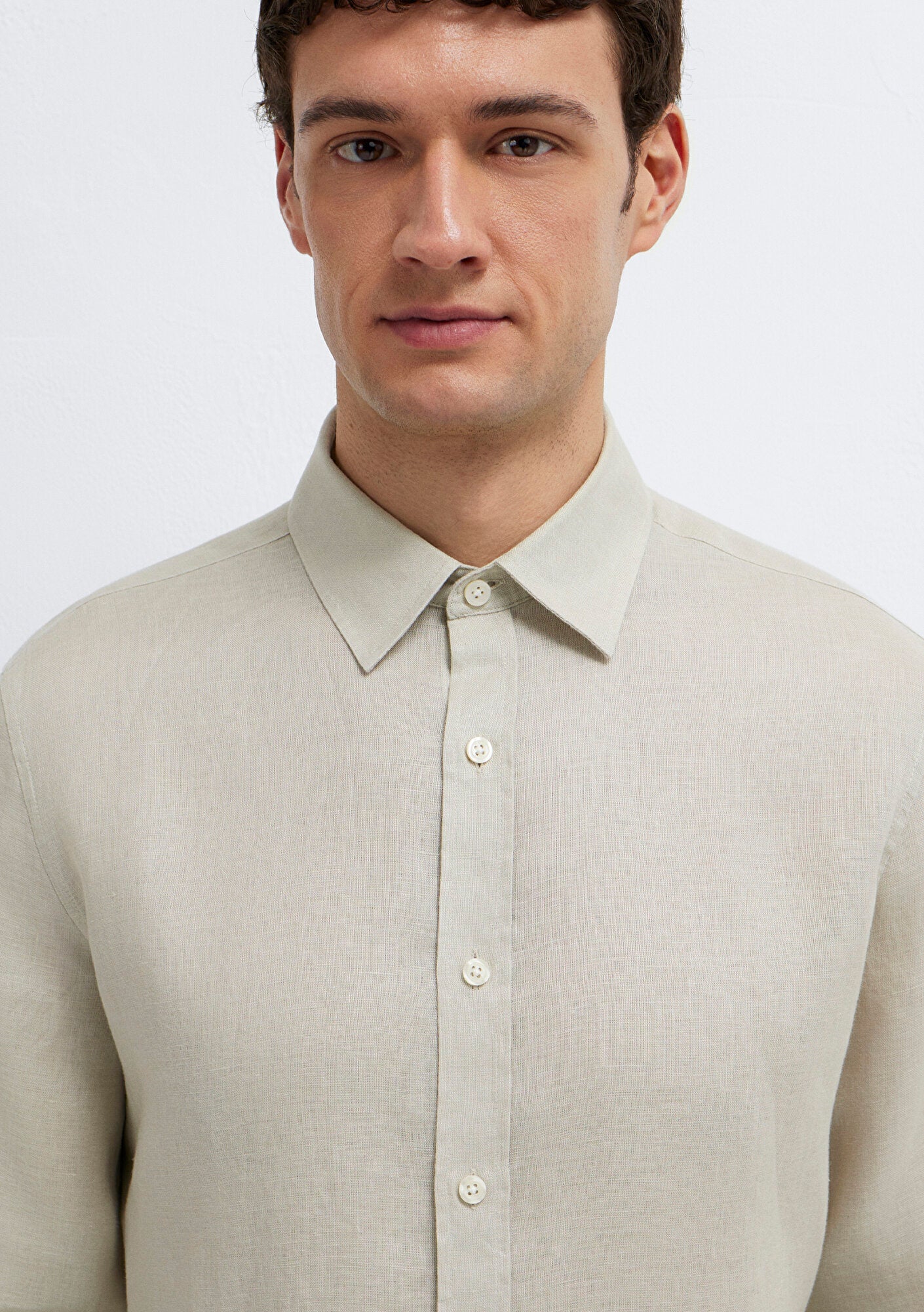 Linen Mix Beige Shirt