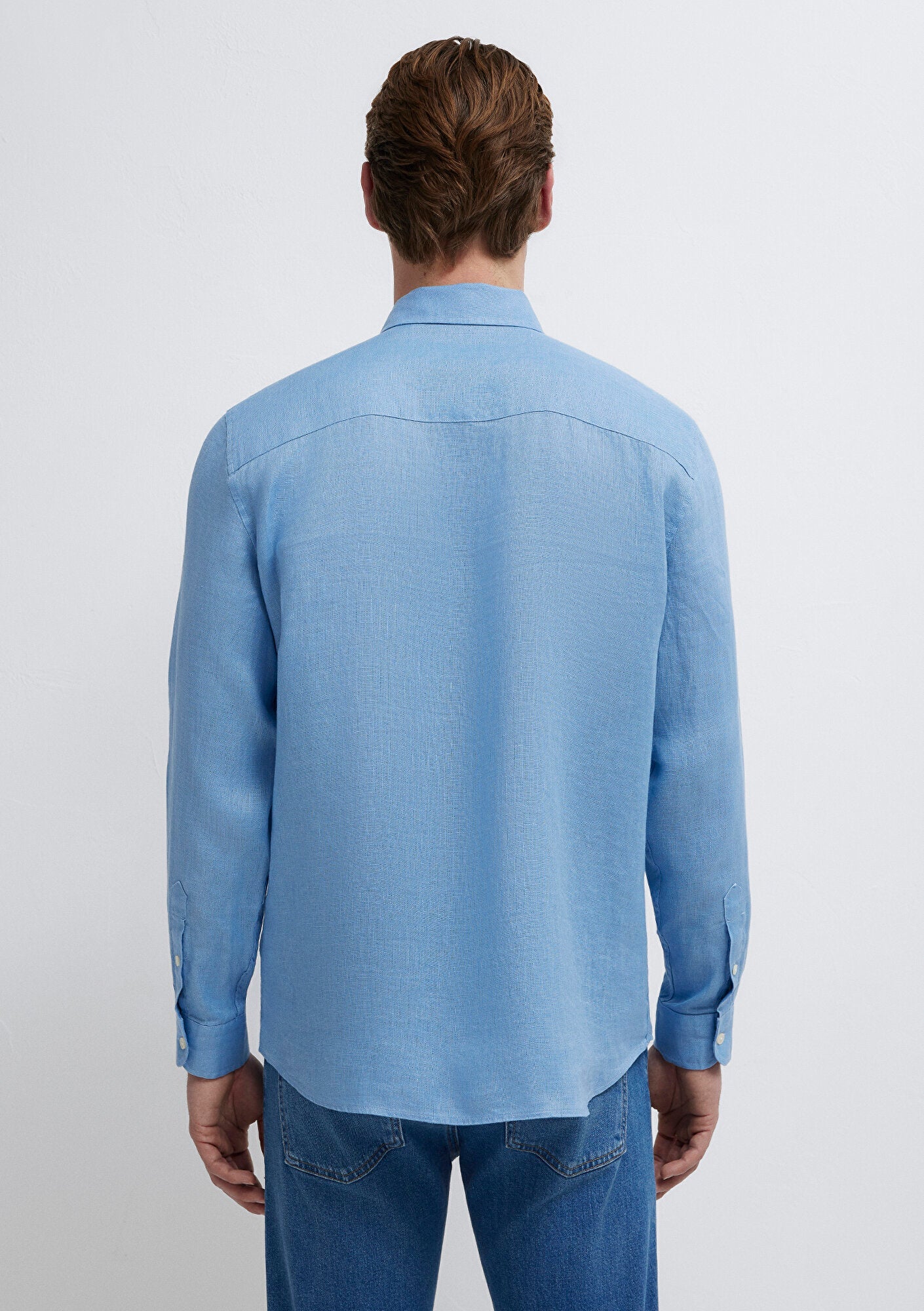 Linen Mix Blue Shirt