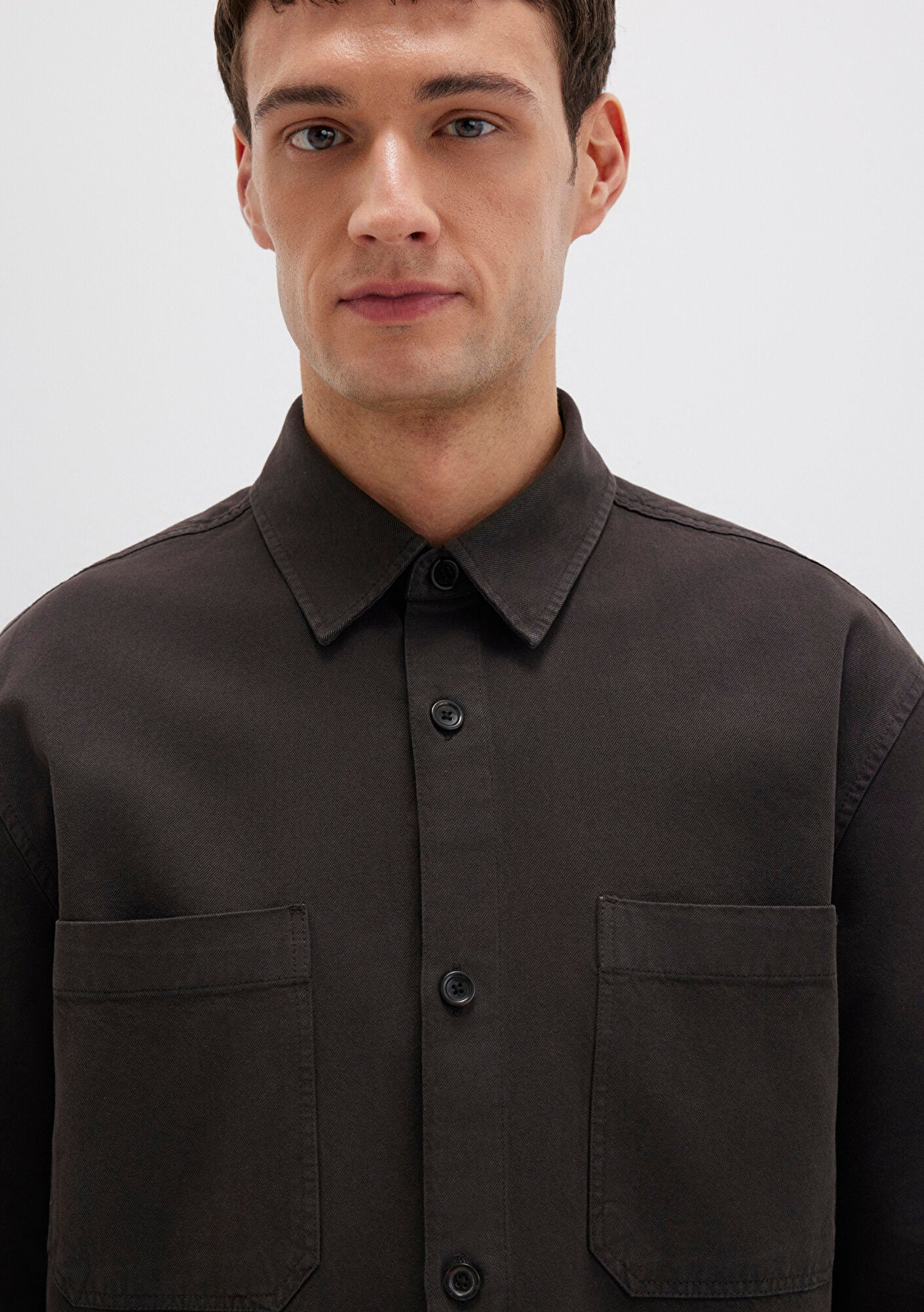 Brown Tencel TM Lyocell Mix Shirt
