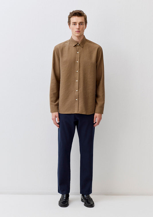 Brown Tencel TM Lyocell Mix Shirt