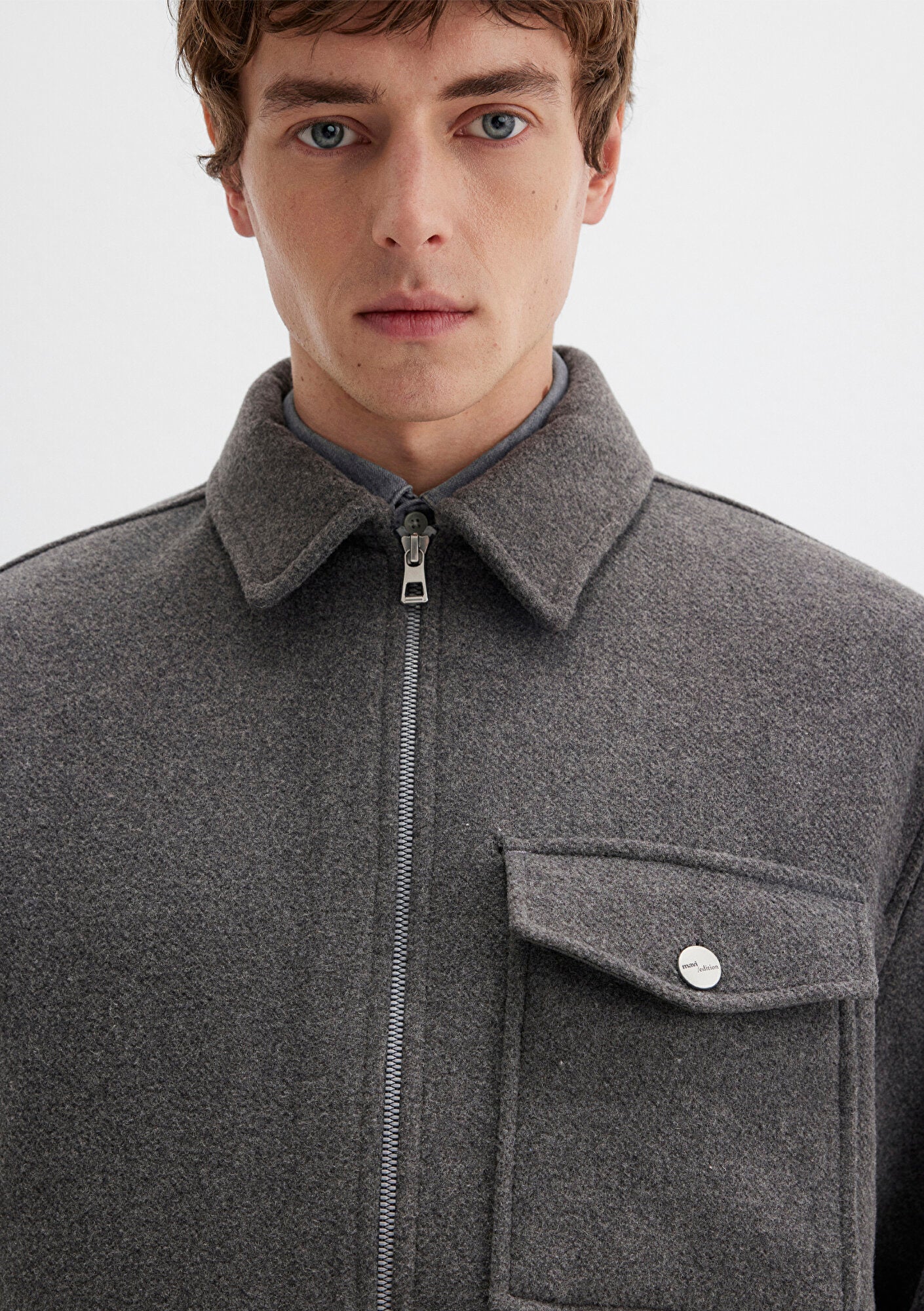 Wool Mix Grey Shirt