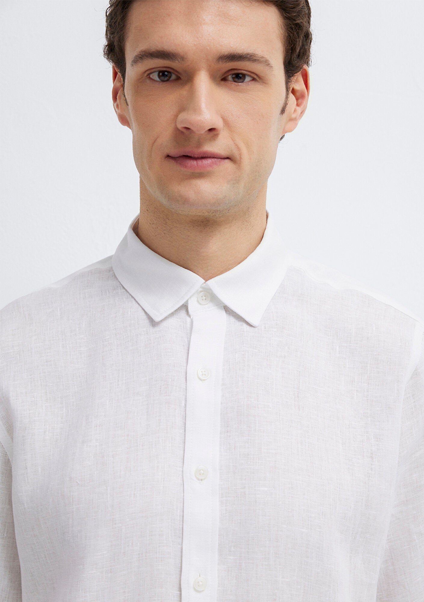 Linen Mix White Shirt