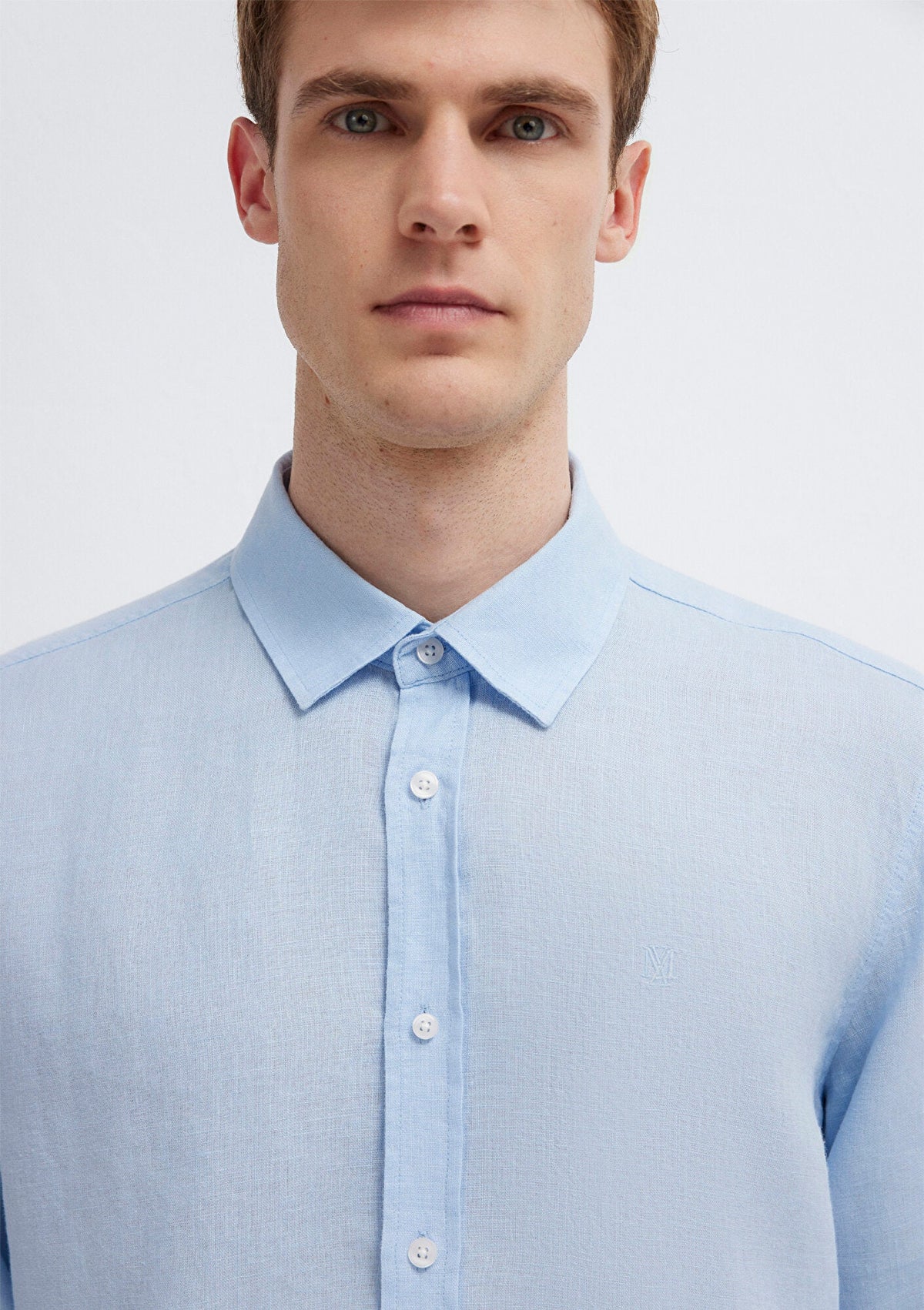 Linen Mix Blue Shirt