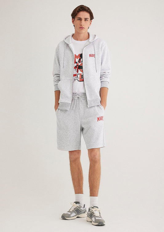 Mavi Logo Printed Grey Shorts
