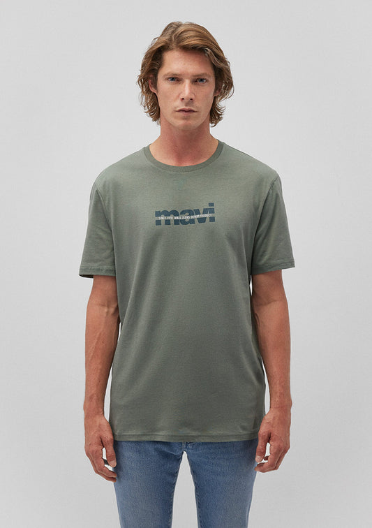 Mavi Logo Printed Khaki T-Shirt