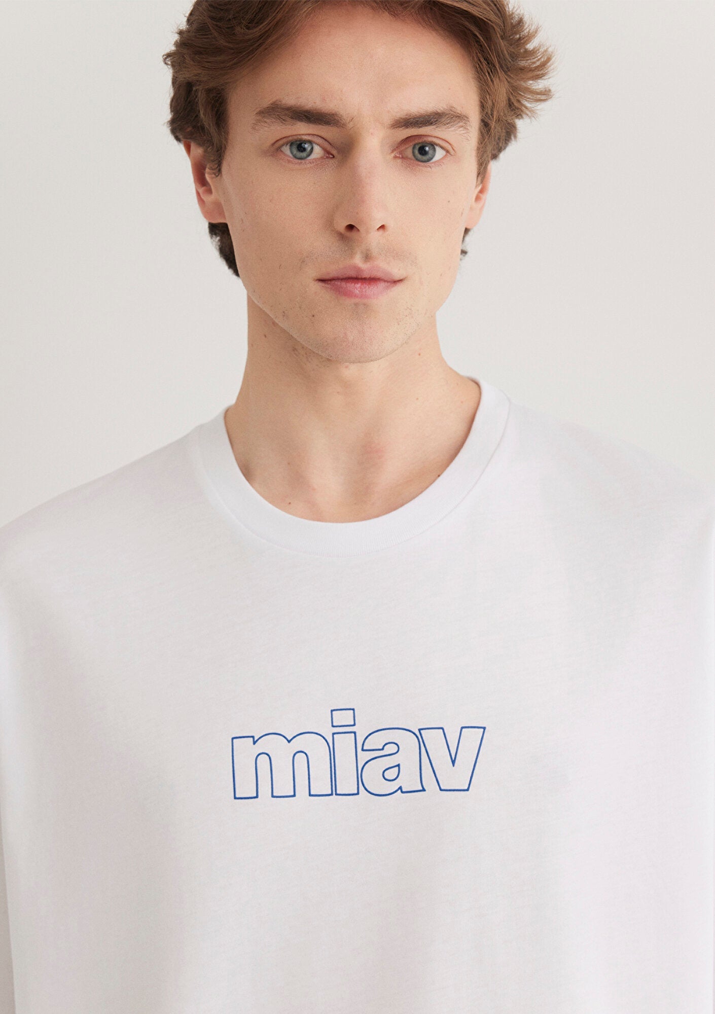 Miav Printed White Oversize T-Shirt