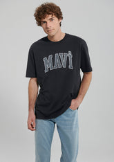 Mavi Logo Printed Black T-Shirt