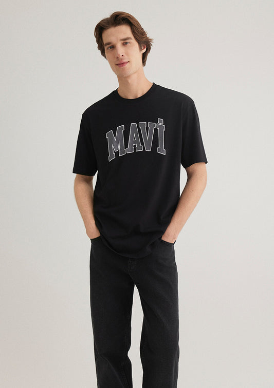 Mavi Logo Printed Black T-Shirt