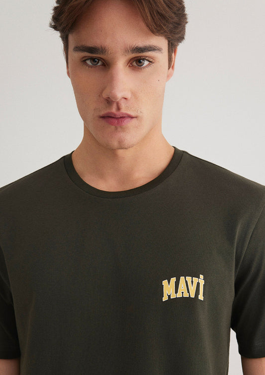 Mavi Logo Printed Green T-Shirt