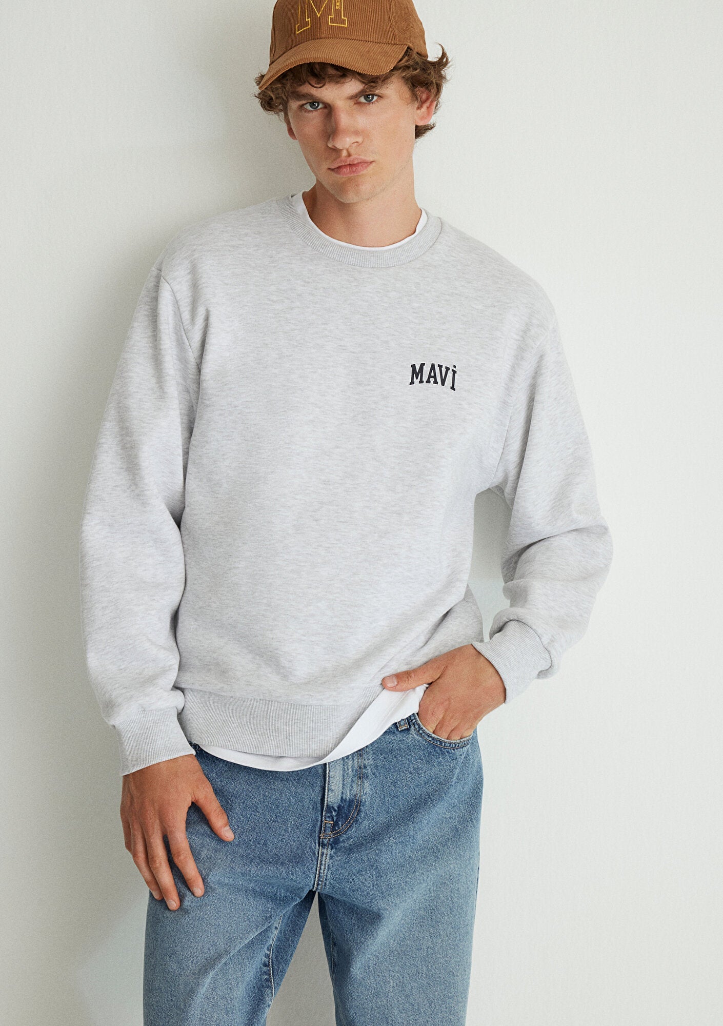Mavi Logo Printed Grey Sweatshirt