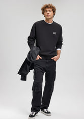 Mavi Logo Printed Black Sweatshirt