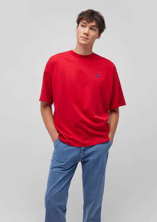 Crew Neck Red Basic T-Shirt