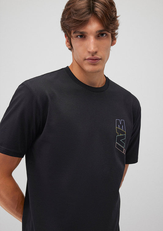 Mavi Logo Printed Black T-Shirt
