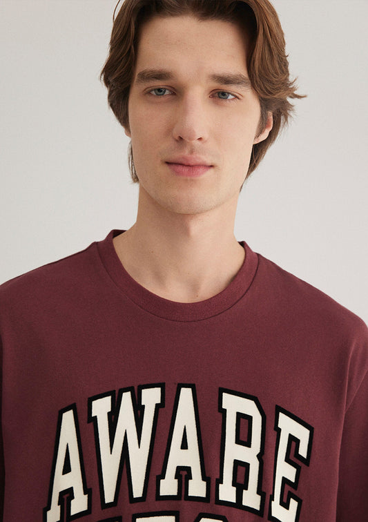 Awareness Printed Red T-Shirt