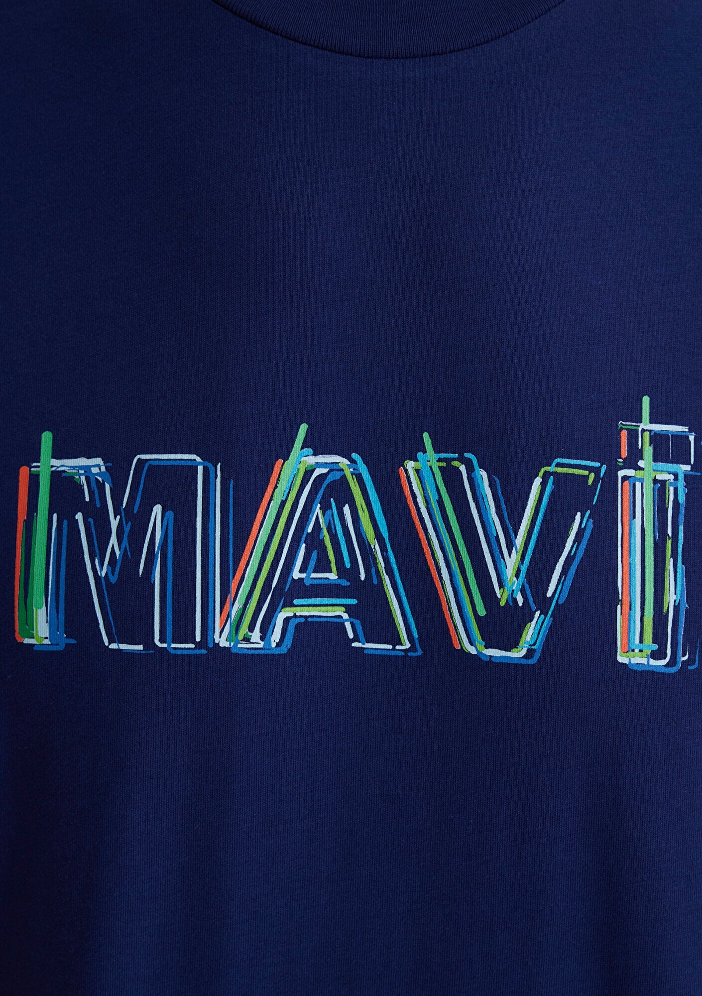 Blue Printed Navy T-Shirt