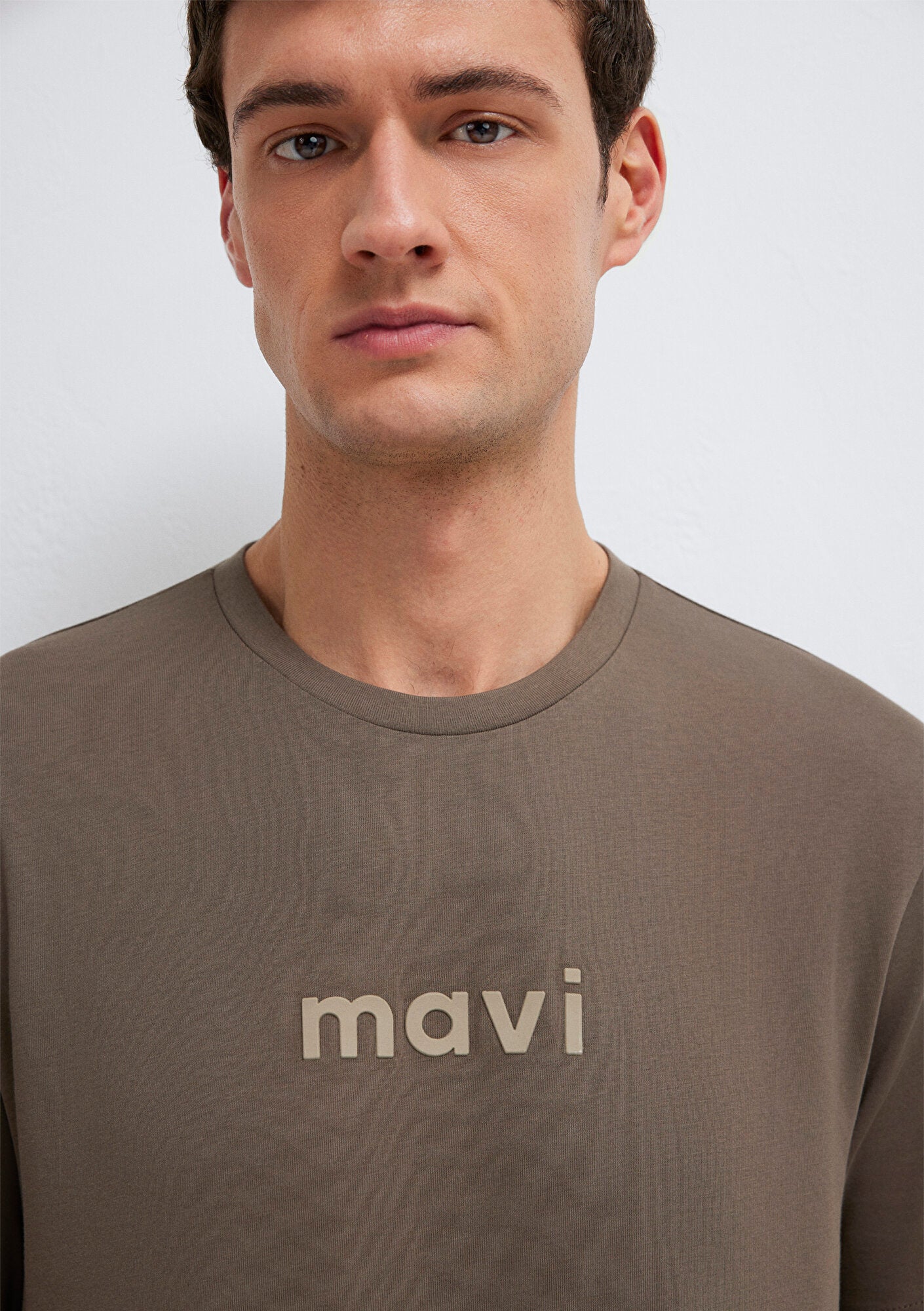 Mavi Logo Printed Brown T-Shirt