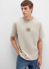 Printed Beige T-Shirt