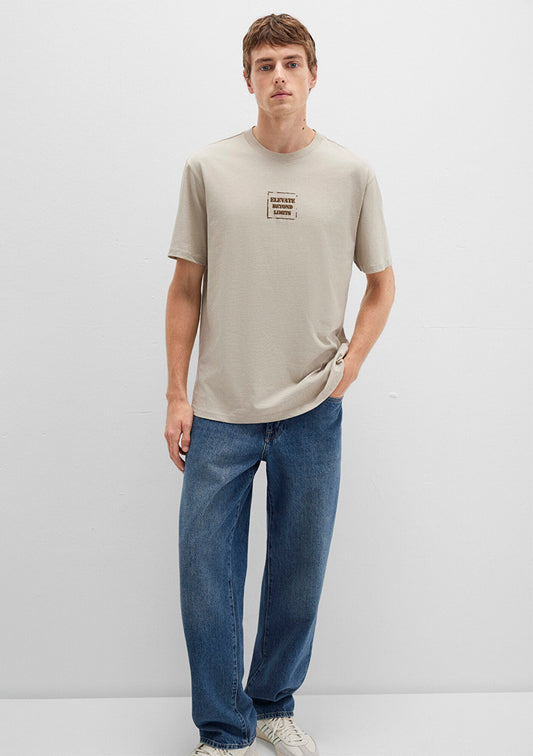 Printed Beige T-Shirt