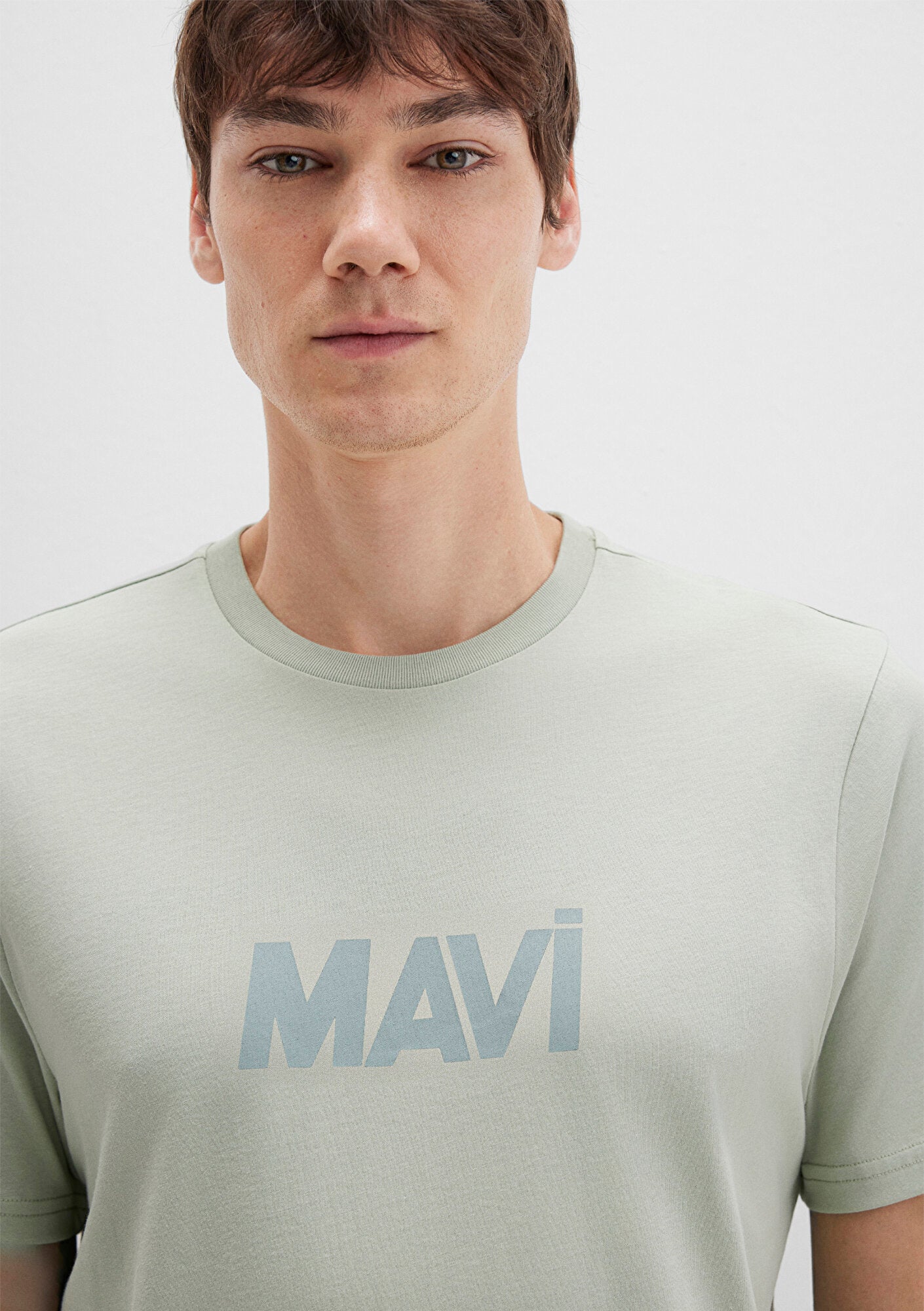 Mavi Logo Printed Green T-shirt