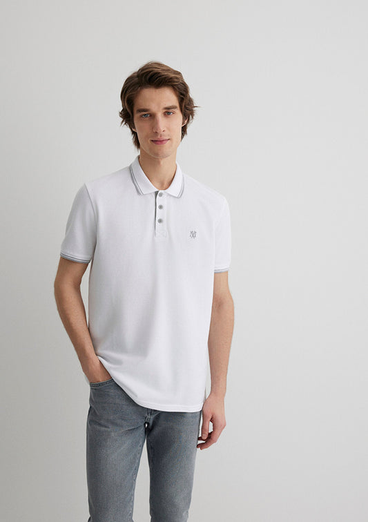 Collar Detailed White Polo