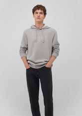 Mavi Logo Printed Hooded Grey Sweatshirt