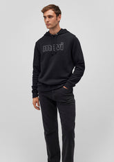 Mavi Logo Printed Hooded Black Sweatshirt