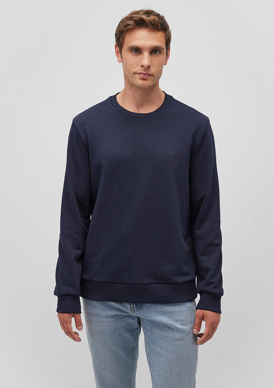 Crew Neck Navy Basic Sweatshirt
