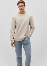 Crew Neck Beige Basic Sweatshirt