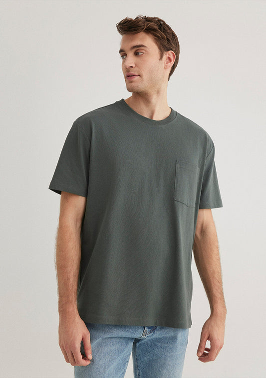 Green T-shirt with Pocket Detail