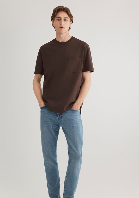Brown T-shirt with Pocket Detail