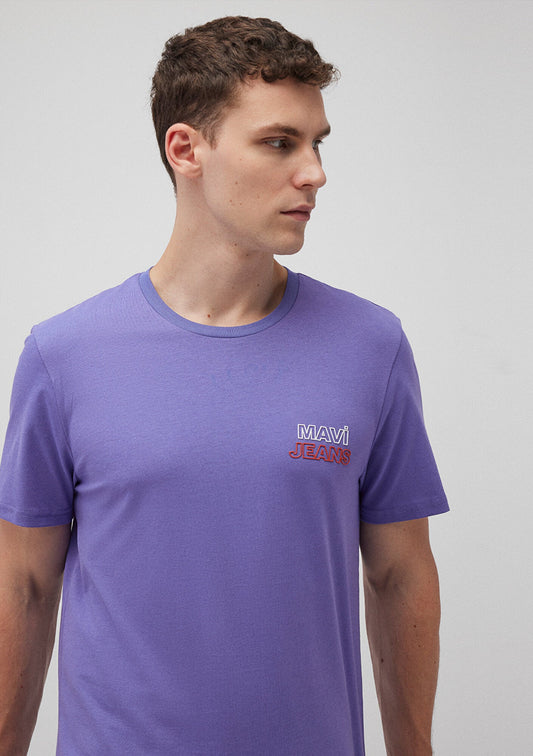 Mavi Jeans Printed Purple T-Shirt