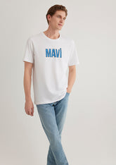 Mavi Logo Printed White Tee