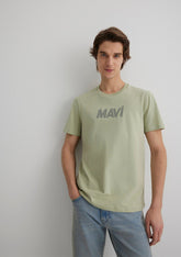 Mavi Logo Printed Green T-Shirt
