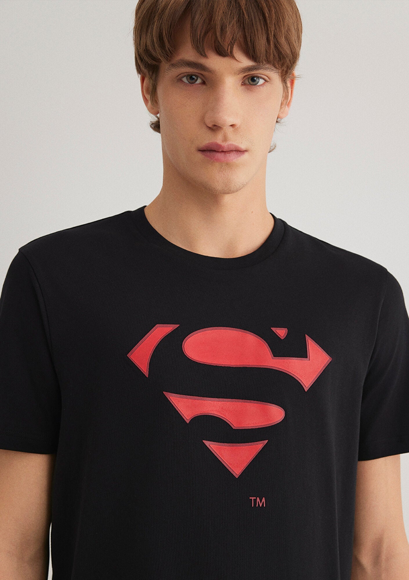 Superman Printed Black T-Shirt