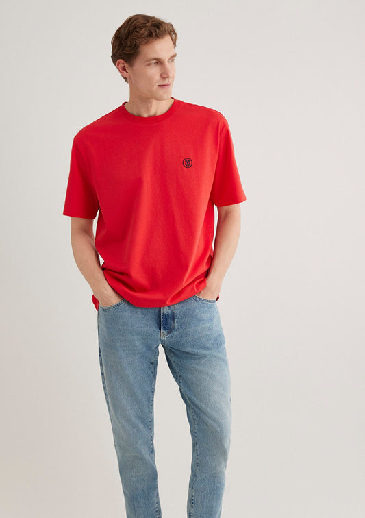 Mavi Logo Printed Red T-Shirt