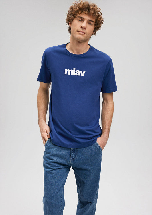 Miav Printed Navy T-Shirt