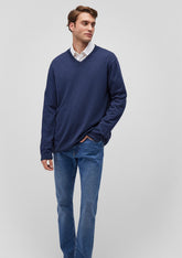 V Neck Navy Sweater