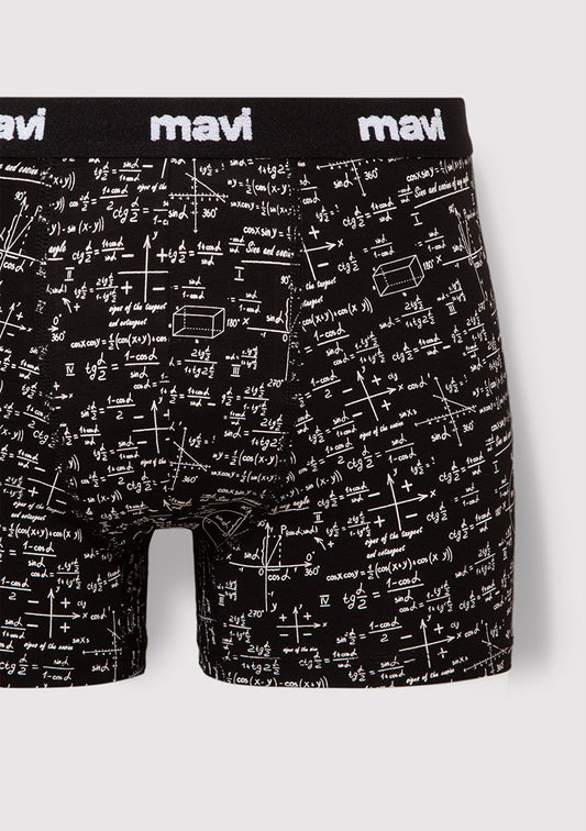 Printed Black Boxers