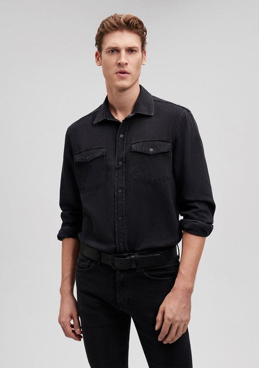 Black Faux Leather Belt