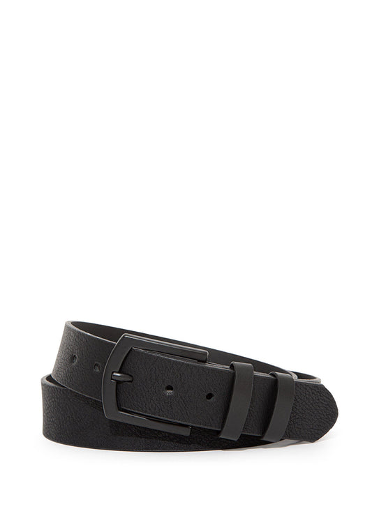 Black Faux Leather Belt