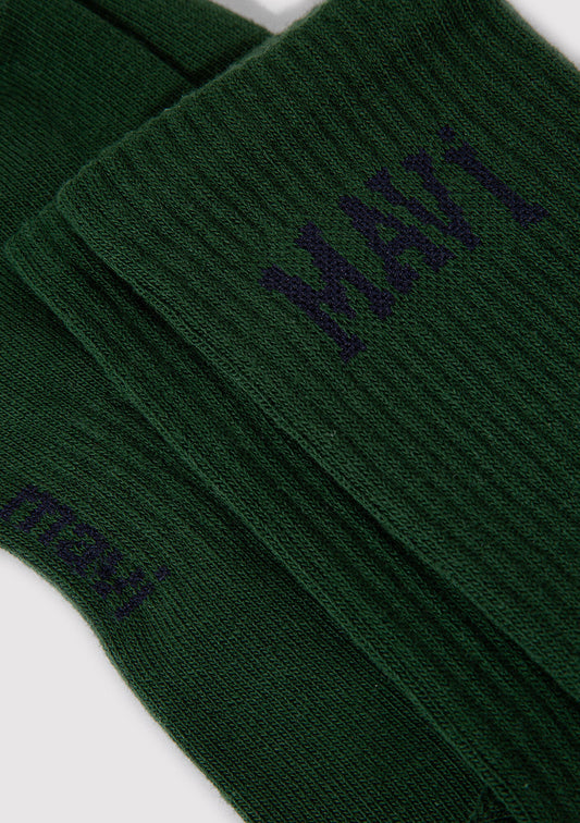 Mavi Logo Printed Green Socket Socks