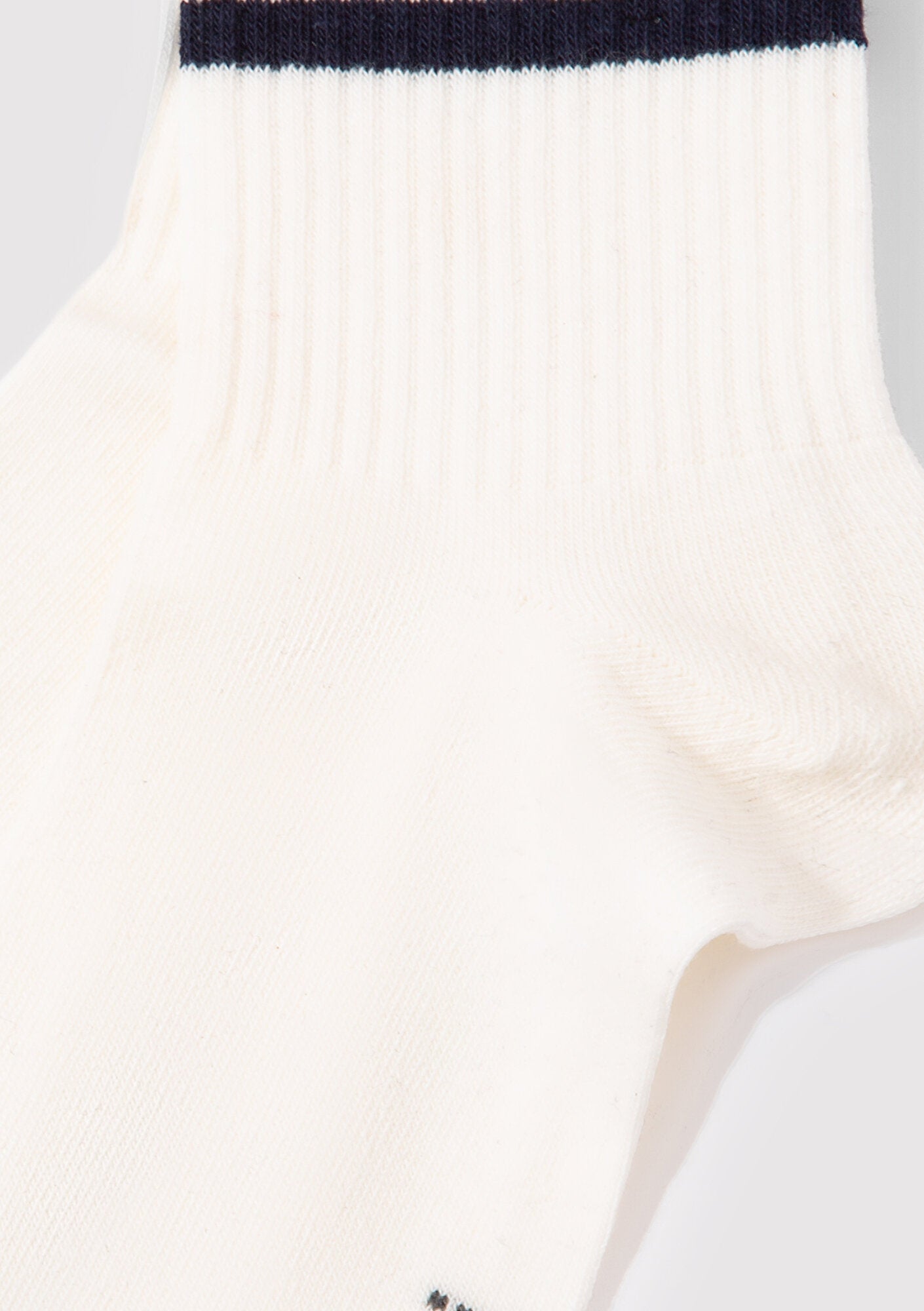 Striped Detailed Ecru Socket Socks