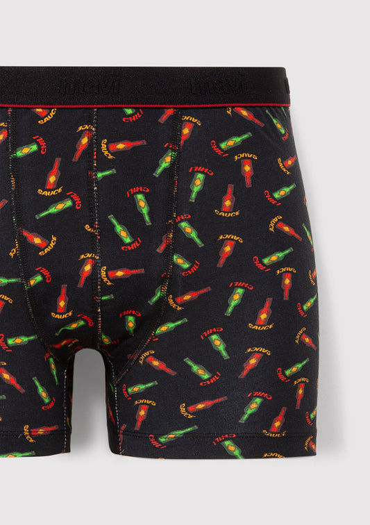 Printed Black Boxers